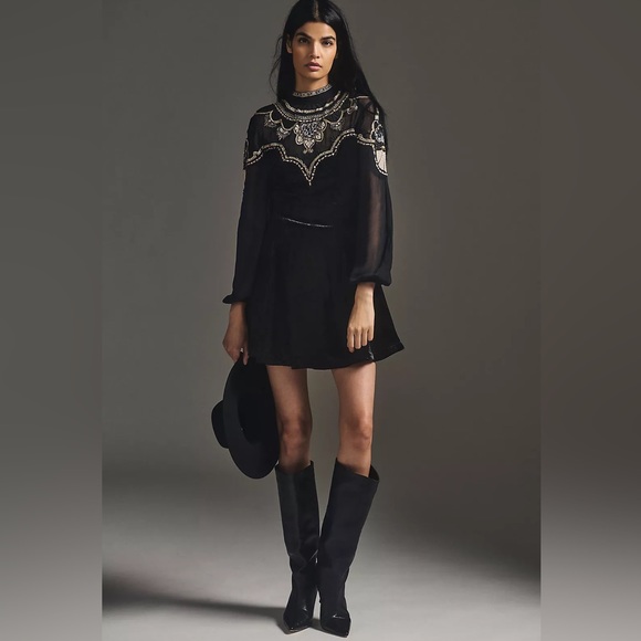 New Women’s Anthropologie Embellished Velvet Dress!!🔥🔥🔥